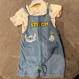 Disney Stitch Blue Kids Overalls